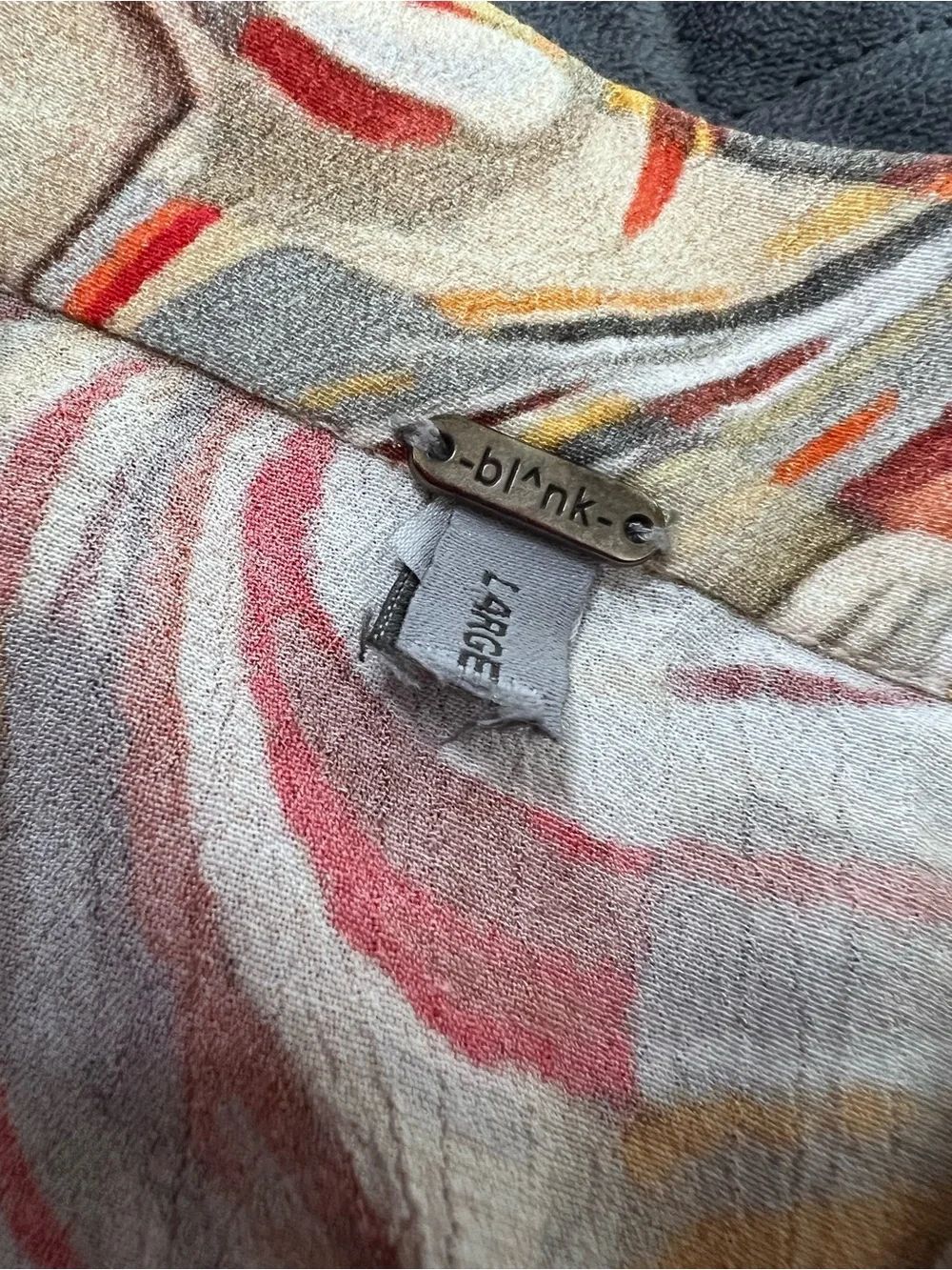 BL^NK Midi Skirt Women’s Large Anthropologie Side Slits Button Front Printed B10